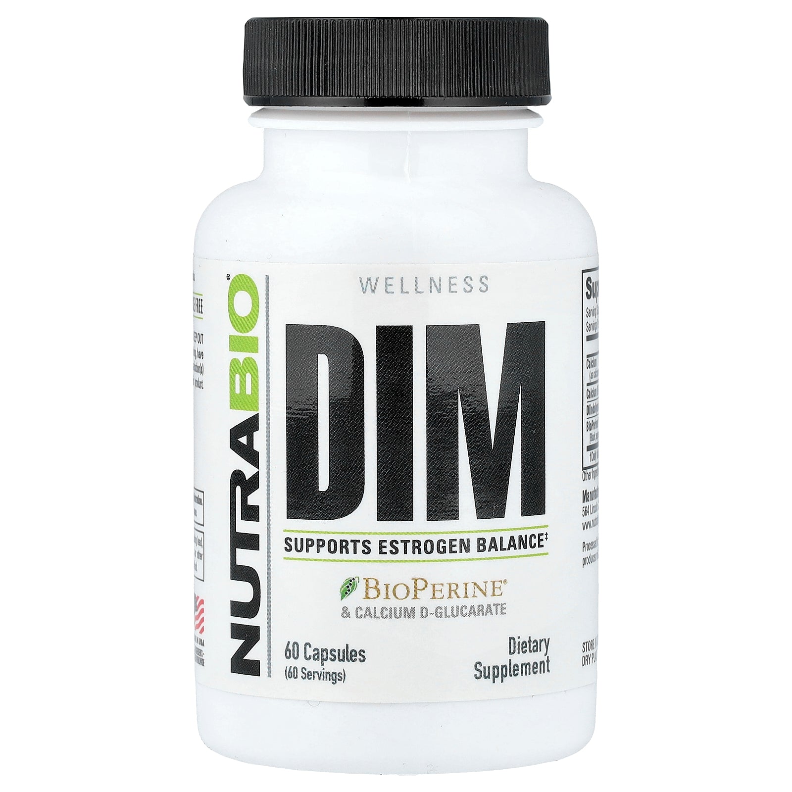 NutraBio, DIM, 60 Capsules