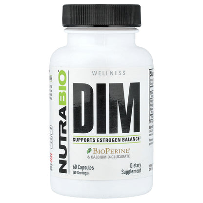 NutraBio, DIM, 60 Capsules