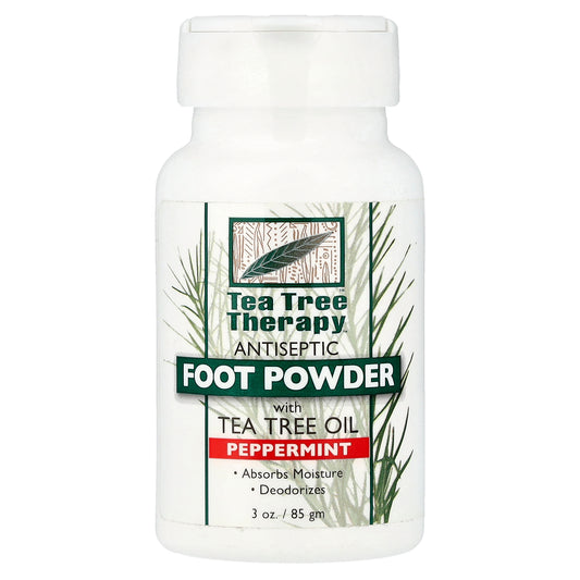 Tea Tree Therapy, Foot Powder, With Tea Tree Oil, Peppermint, 3 oz (85 g)