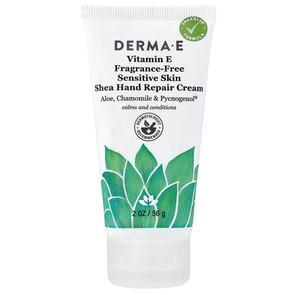 DERMA E, Shea Hand Repair Cream, Sensitive Skin, Fragrance-Free, 2 oz (56 g)