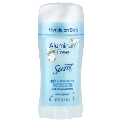 Secret, Aluminum Free Deodorant, Cotton, 2.4 oz (68 g)