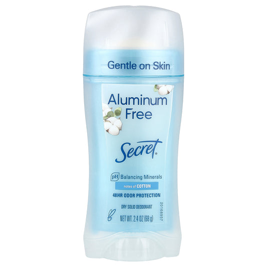 Secret, Aluminum Free Deodorant, Cotton, 2.4 oz (68 g)