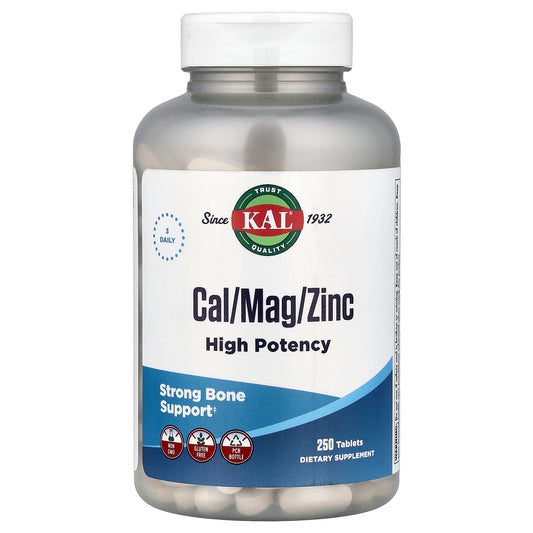 KAL, Cal/Mag/Zinc, High Potency, 250 Tablets