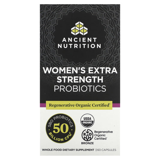 Ancient Nutrition, Women's Extra Strength Probiotics, 50 Billion CFU, 60 Capsules (25 Billion CFU per Capsule)