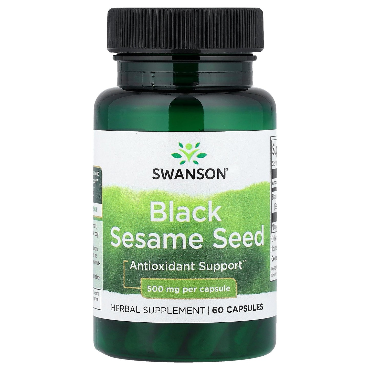 Swanson, Black Sesame Seed, 500 mg, 60 Capsules