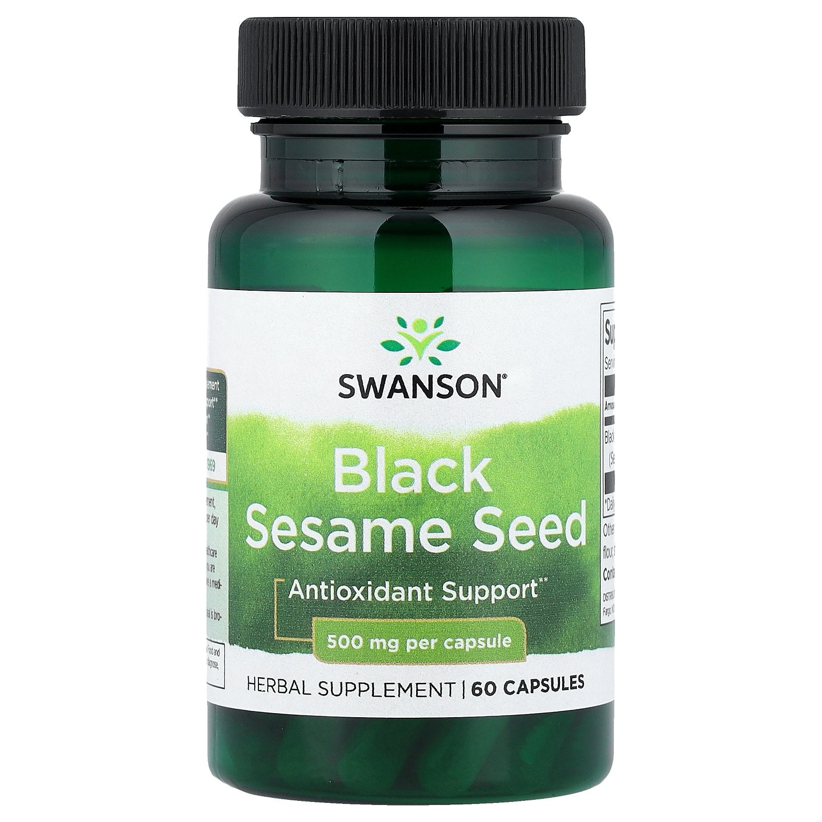 Swanson, Black Sesame Seed, 500 mg, 60 Capsules