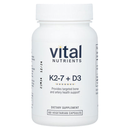 Vital Nutrients, K2-7 + D3, 60 Vegetarian Capsules