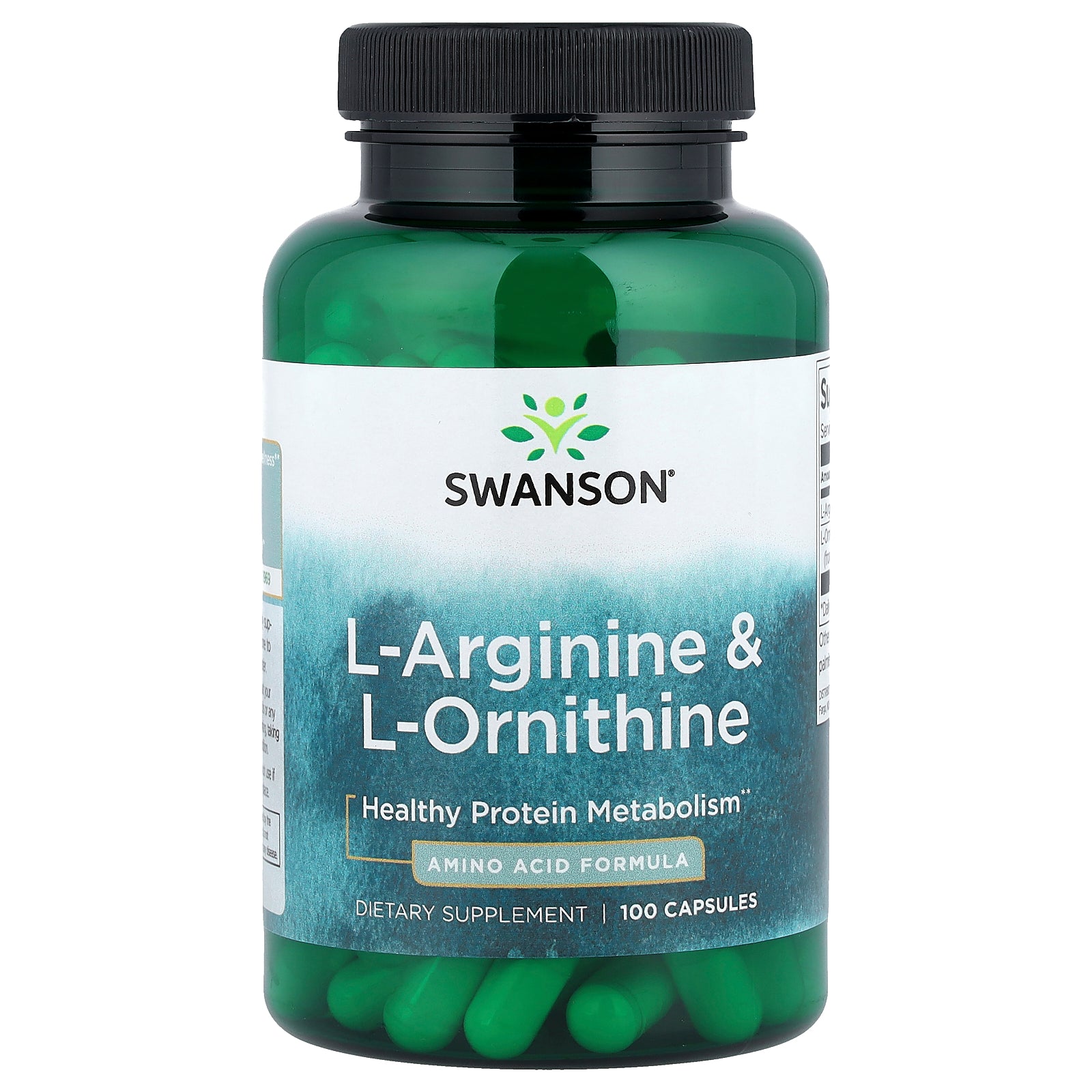 Swanson, L-Arginine & L-Ornithine, 100 Capsules