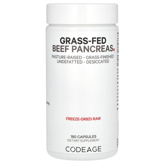 Codeage, Grass-Fed Beef Pancreas, 180 Capsules (500 mg per Capsule)