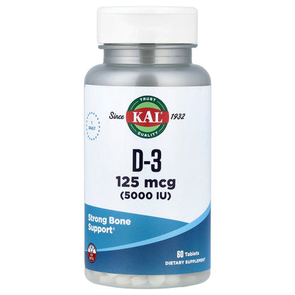 KAL, D-3 , 125 mcg (5,000 IU), 60 Tablets