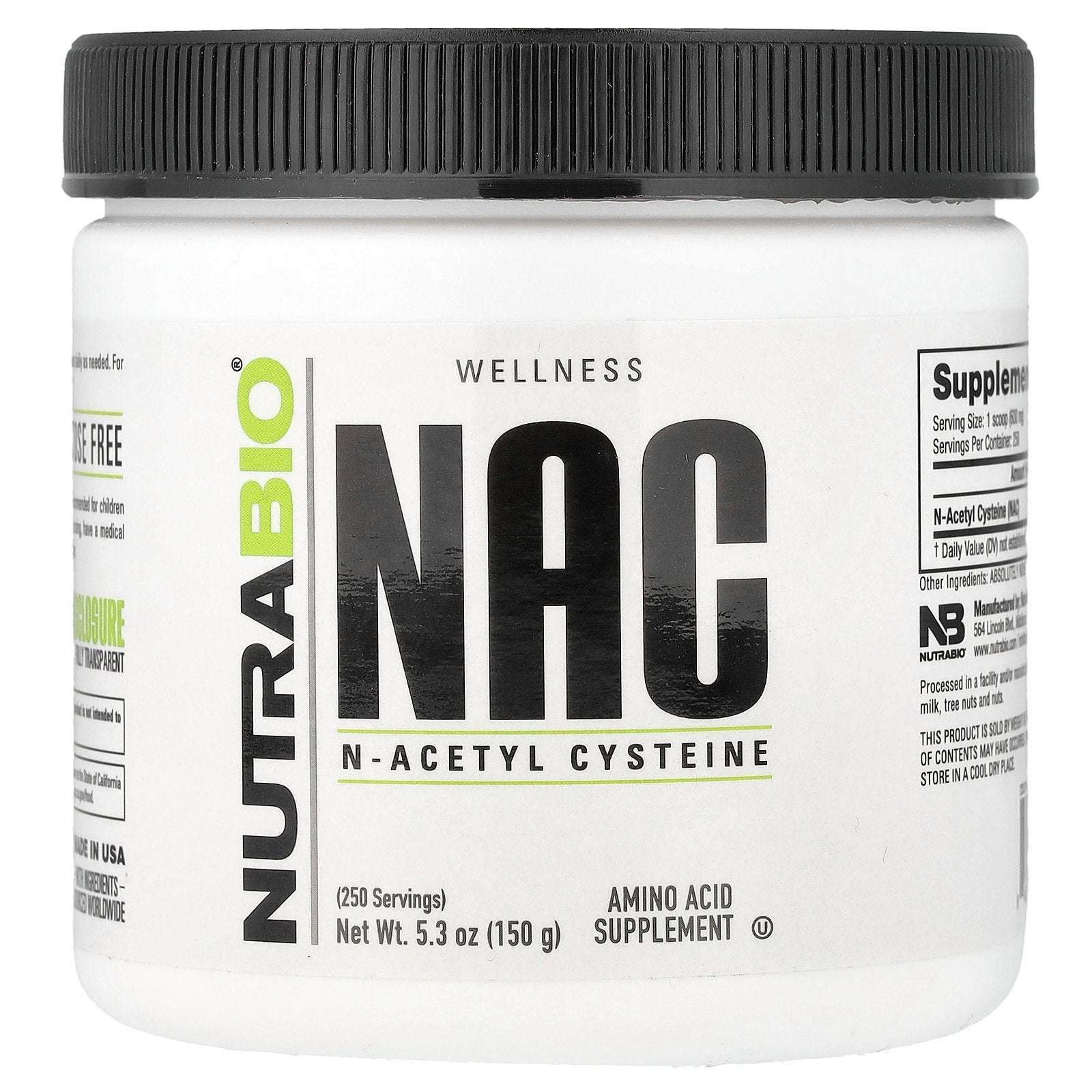 NutraBio, NAC, 5.3 oz (150 g)