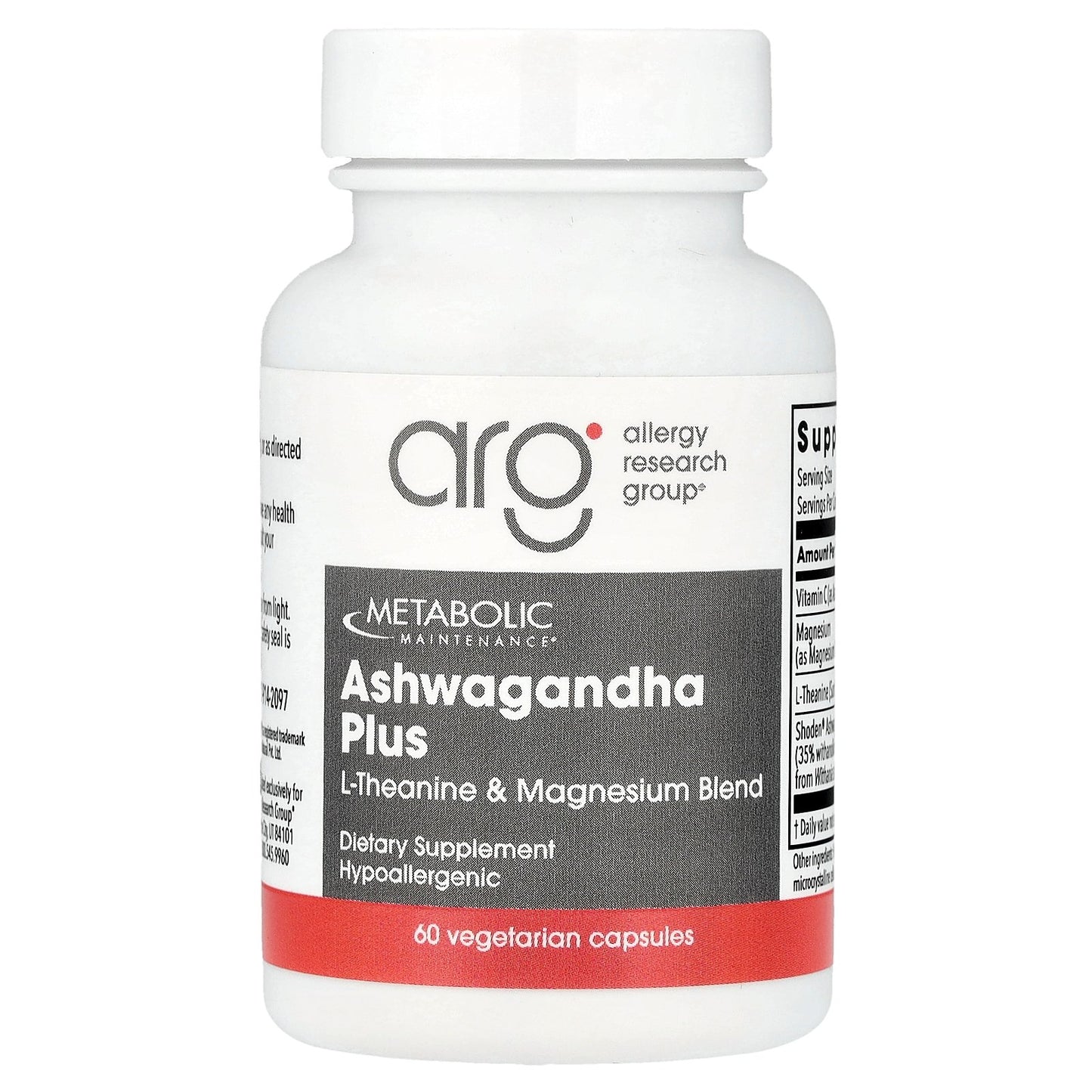 Metabolic Maintenance, Ashwagandha Plus, L-Theanine & Magnesium Blend, 60 Vegetarian Capsules