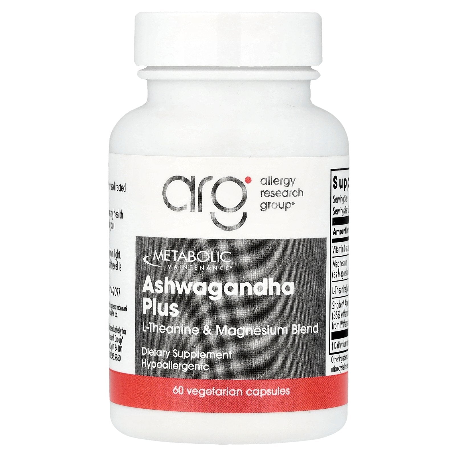 Metabolic Maintenance, Ashwagandha Plus, L-Theanine & Magnesium Blend, 60 Vegetarian Capsules