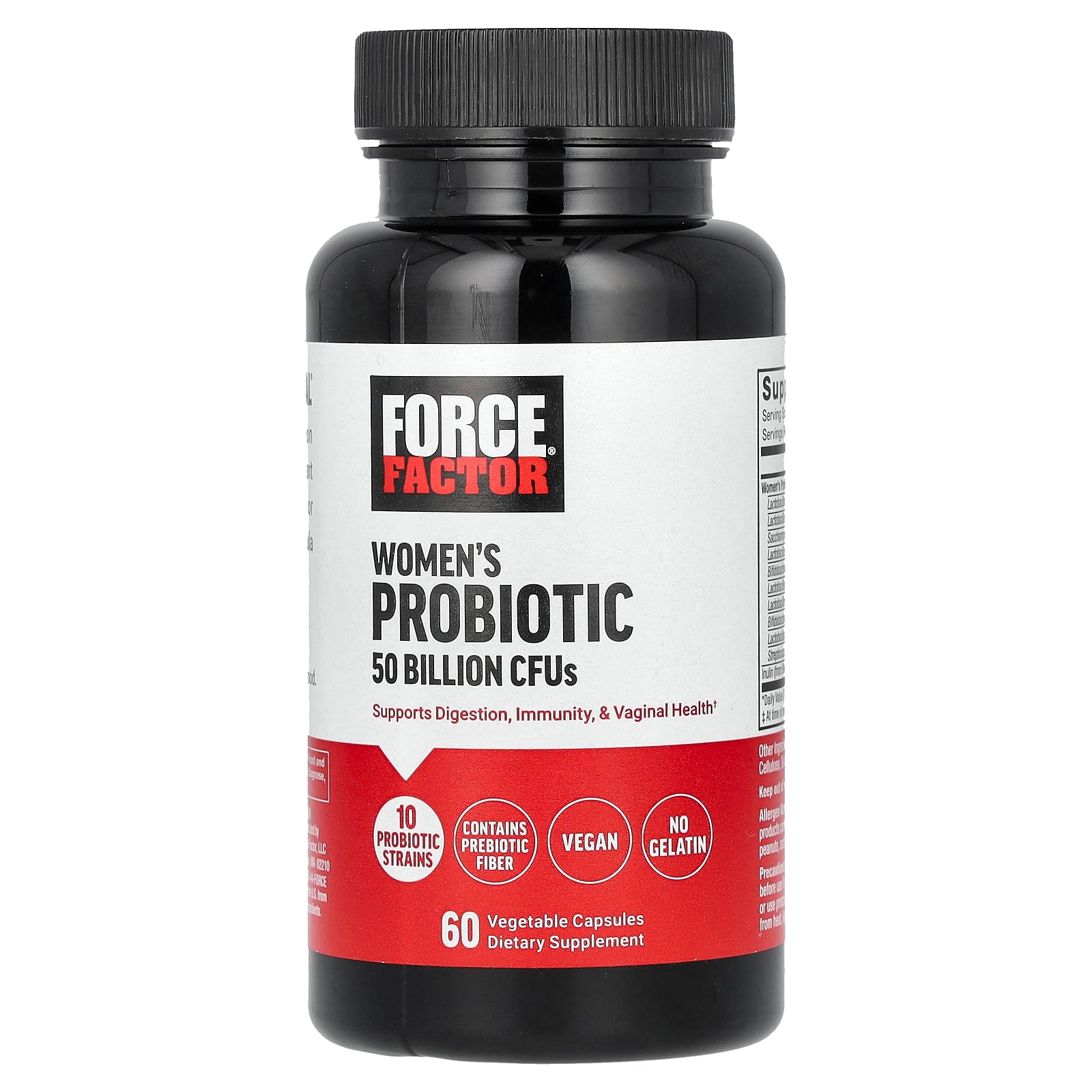 Force Factor, Women's Probiotic, 50 Billion CFUs, 60 Vegetable Capsules (25 Billion CFUs per Capsule)