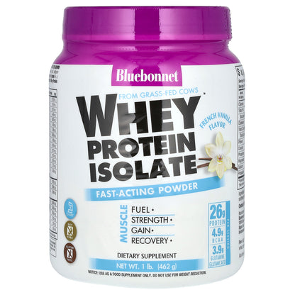 Bluebonnet Nutrition, Whey Protein Isolate, French Vanilla, 1 lb (462 g)