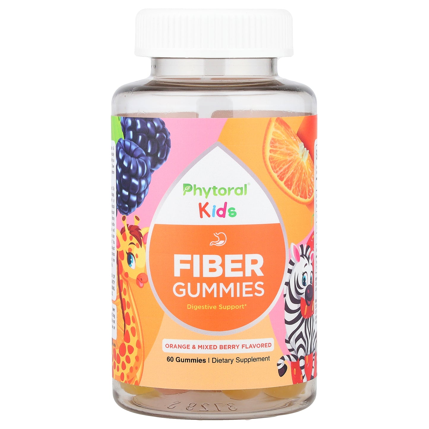 Phytoral, Kids, Fiber Gummies, Orange & Mixed Berry, 60 Gummies