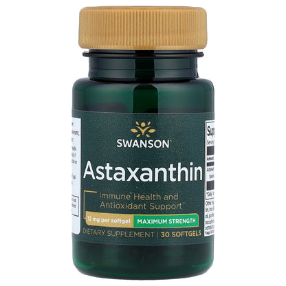 Swanson, Astaxanthin, Maximum Strength, 12 mg, 30 Softgels