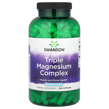 Swanson, Triple Magnesium Complex, 400 mg, 300 Capsules