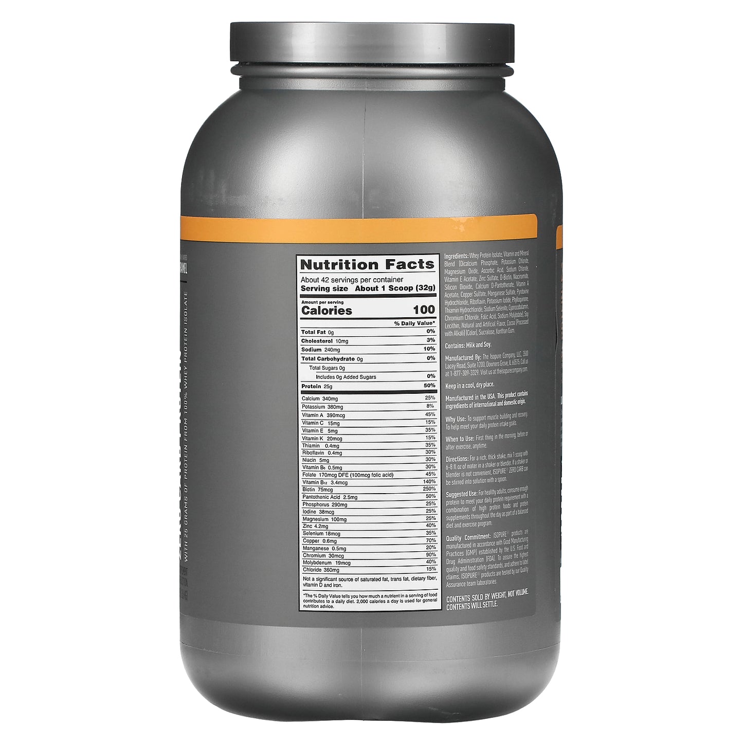 Isopure, Zero Carb Protein Powder,  Vanilla Salted Caramel, 3 lb (1.36 kg)