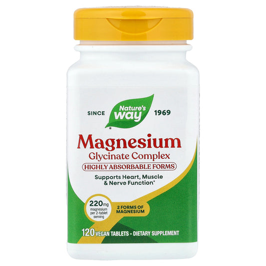 Nature's Way, Magnesium Glycinate Complex, 120 Vegan Tablets (110 mg per Tablet)
