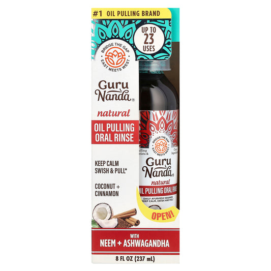 GuruNanda, Natural Oil Pulling Oral Rinse, Coconut + Cinnamon, 8 fl oz (237 ml)