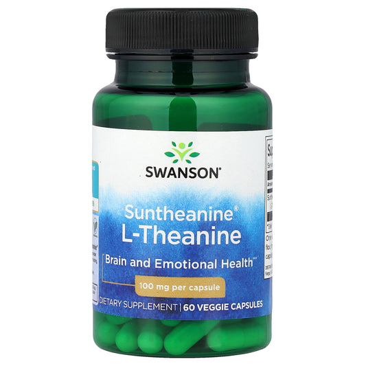 Swanson, Suntheanine® L-Theanine, 100 mg, 60 Veggie Capsules