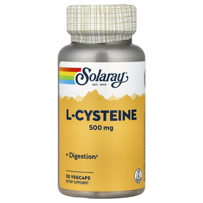 Solaray, L-Cysteine, 500 mg, 30 VegCaps