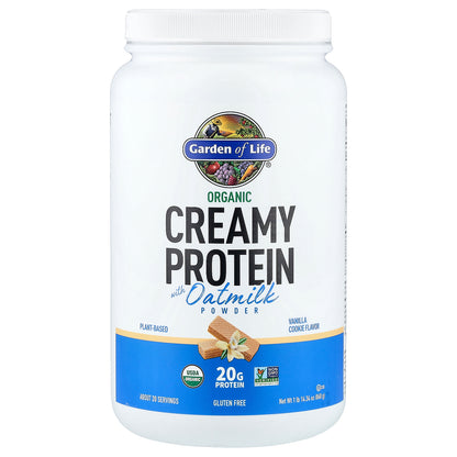 Garden of Life, Organic Creamy Protein with Oatmilk Powder, Vanilla Cookie, 1 lb 14.34 oz (860 g)