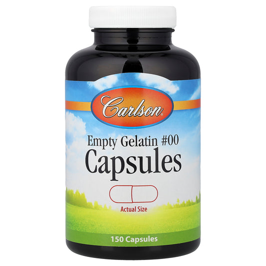 Carlson, Empty Gelatin Capsules #00, 150 Capsules