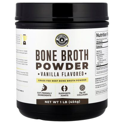 Left Coast Performance, Bone Broth Powder, Vanilla, 1 lb (454 g)