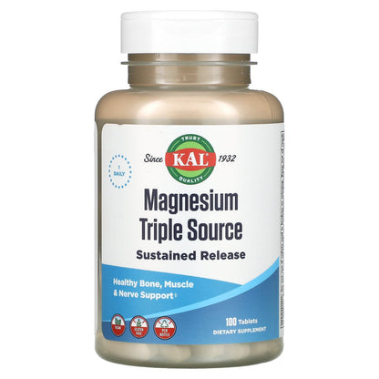 KAL, Magnesium Triple Source, 100 Tablets