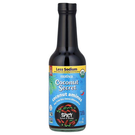 Coconut Secret, Coconut Aminos, Soy-Free Soy Sauce Alternative, Medium Spicy, 10 fl oz (296 ml)