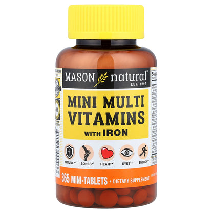 Mason Natural, Mini Multi Vitamins with Iron, 365 Mini Tablets