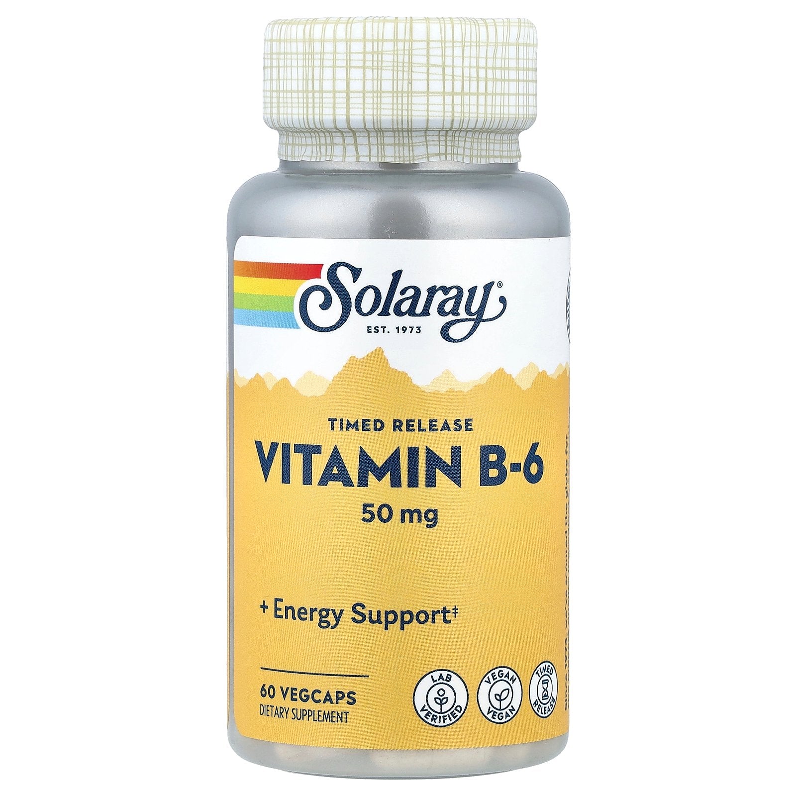 Solaray, Timed Release, Vitamin B-6, 50 mg , 60 VegCaps