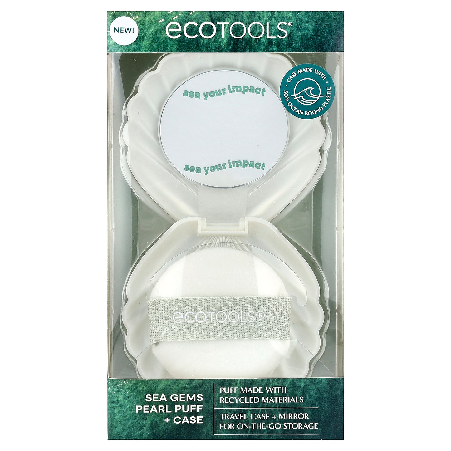 EcoTools, Sea Gems Pearl Puff + Case, 2 Piece Set