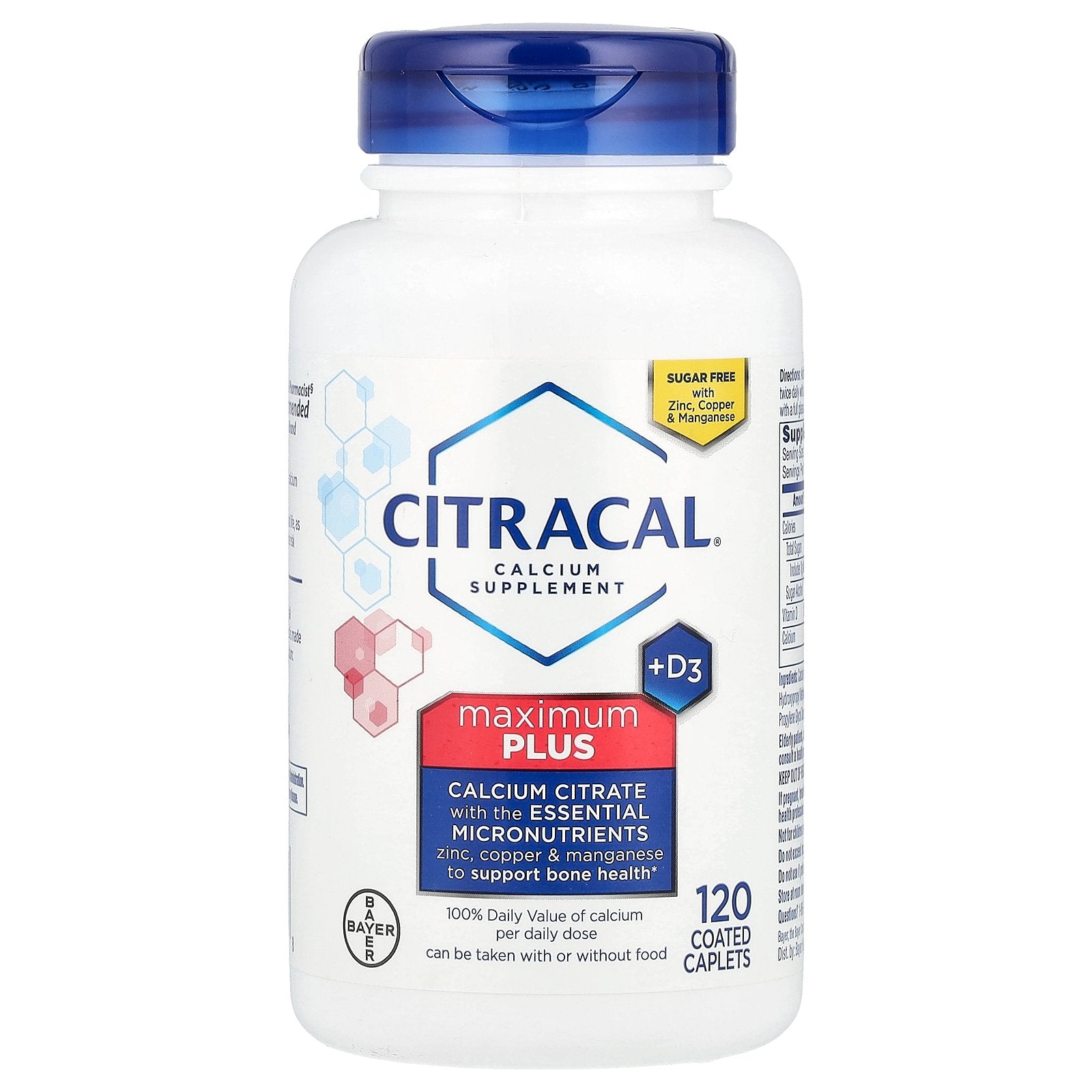 Citracal, Calcium Supplement + D3, Maximum Plus, 120 Coated Caplets