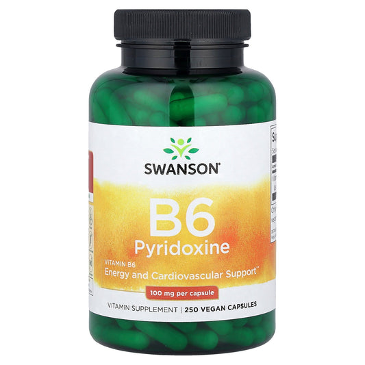 Swanson, Vitamin B6 Pyridoxine, 100 mg, 250 Vegan Capsules