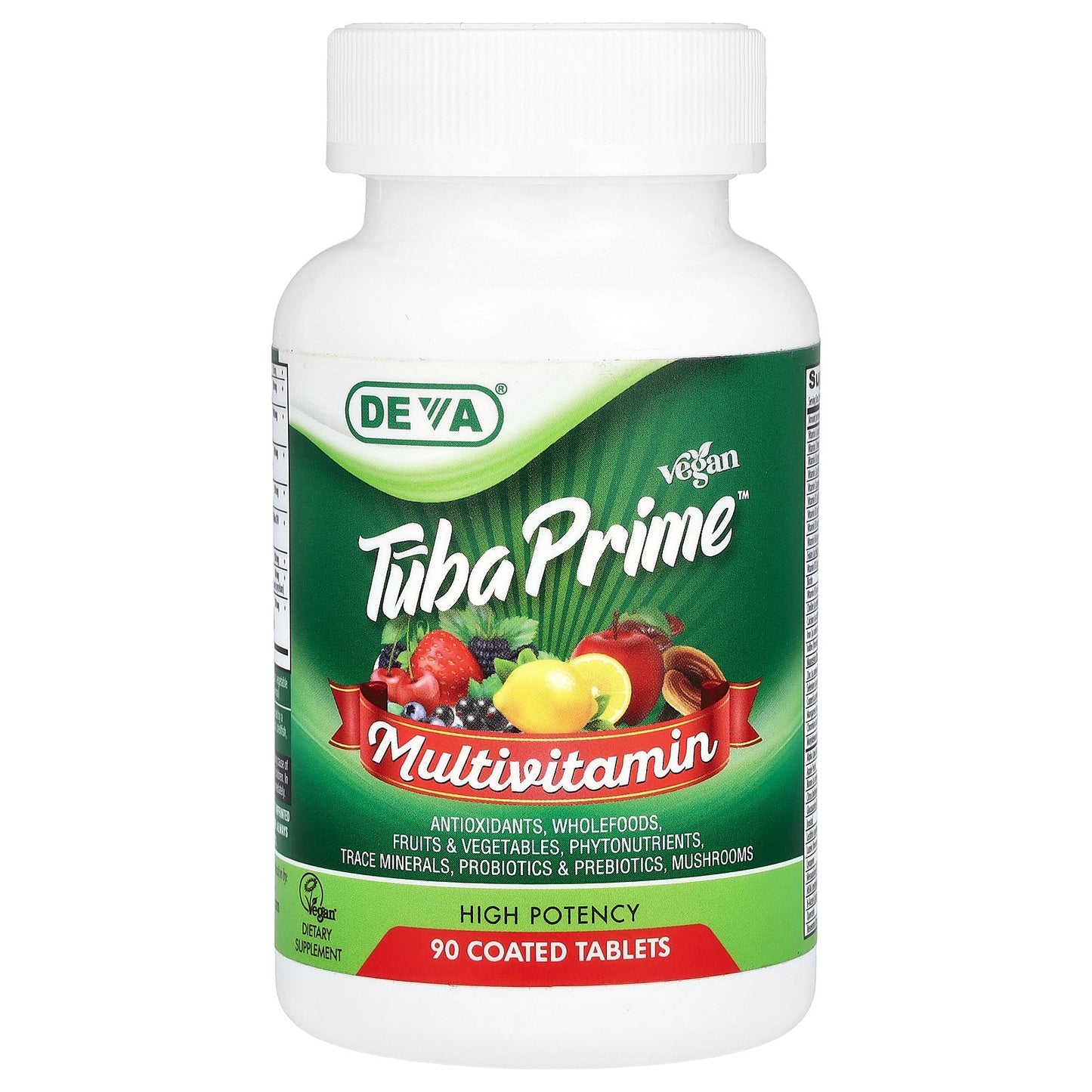 Deva, Vegan Tuba Prime®, Multivitamin, High Potency, 90 Coated Tablets