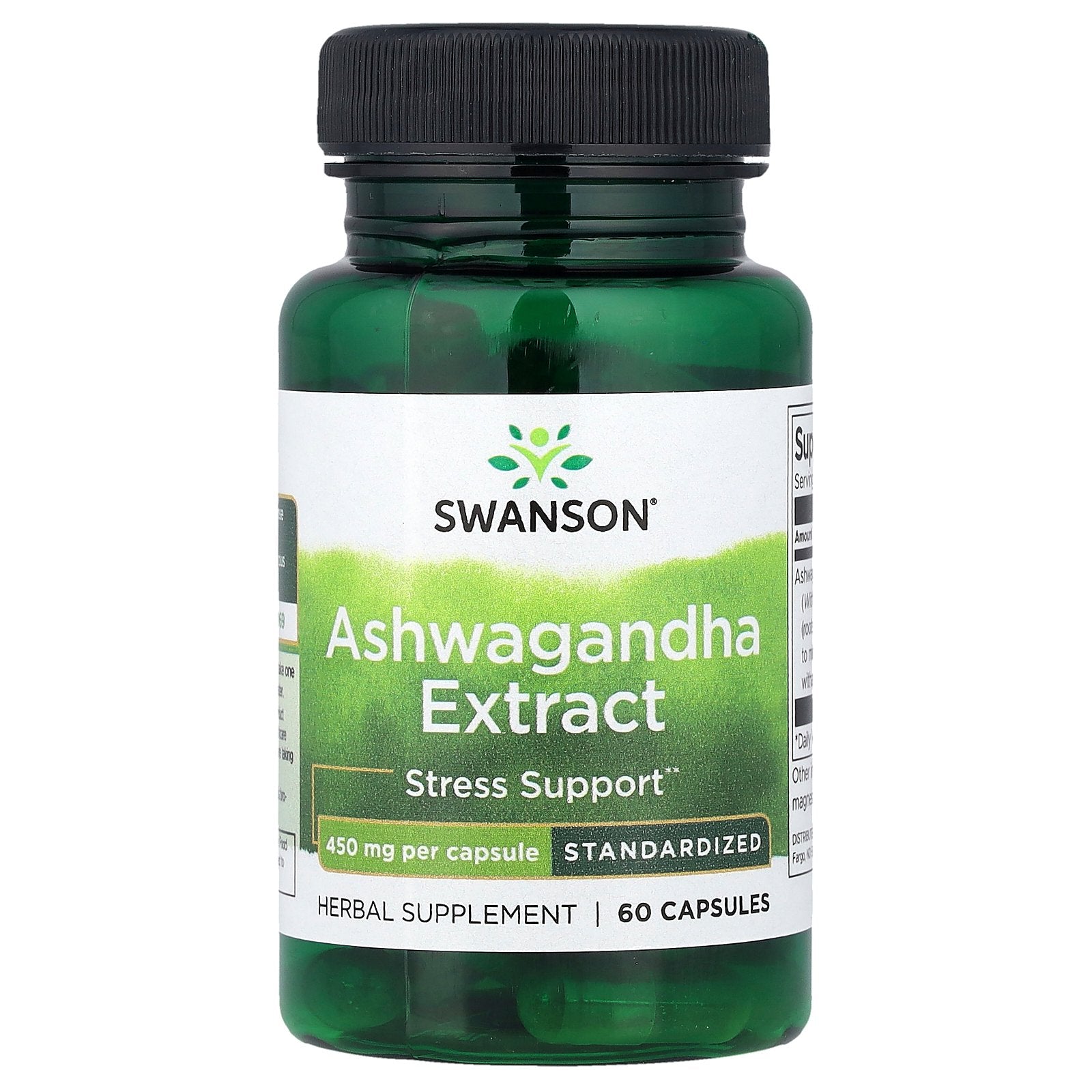 Swanson, Ashwagandha Extract, Standardized, 450 mg, 60 Capsules