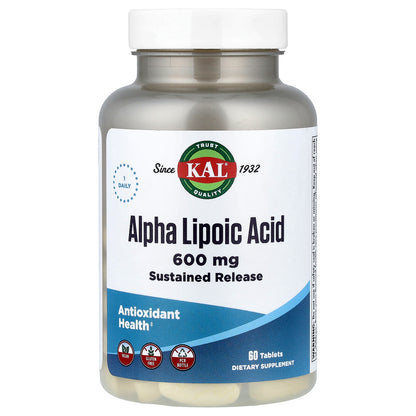 KAL, Alpha Lipoic Acid, 600 mg, 60 Tablets