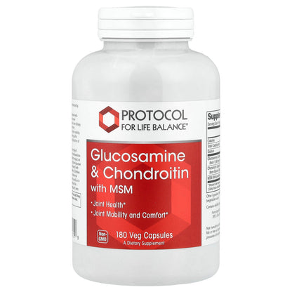 Protocol for Life Balance, Glucosamine & Chondroitin with MSM, 180 Veg Capsules