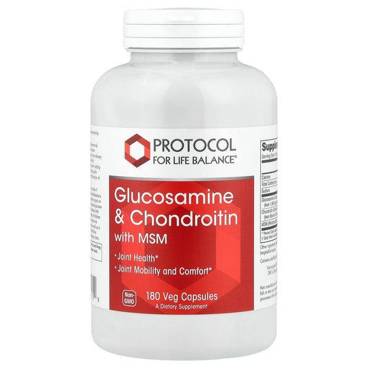 Protocol for Life Balance, Glucosamine & Chondroitin with MSM, 180 Veg Capsules