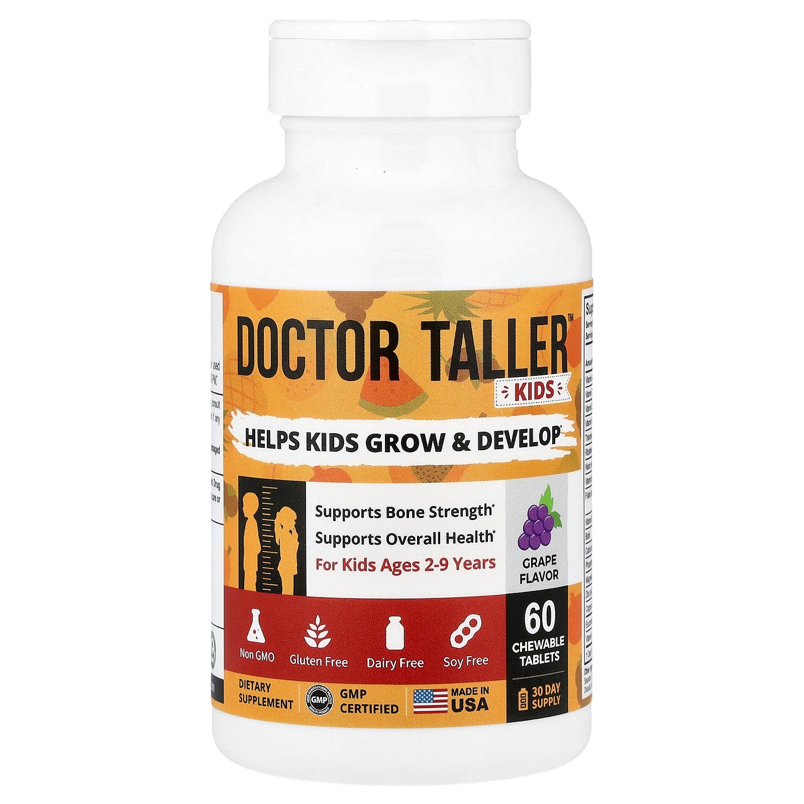 NuBest, Doctor Taller™, For Kids Ages 2-9 Years, Grape, 60 Chewable Tablets