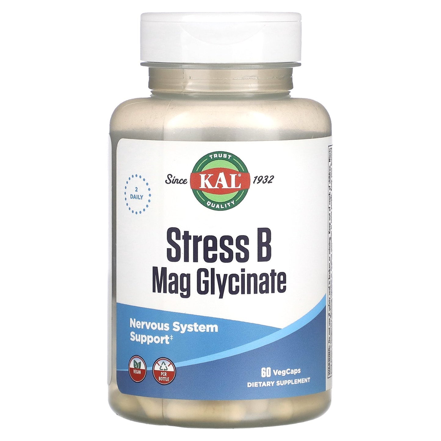 KAL, Stress B Mag Glycinate, 60 VegCaps