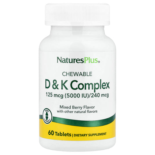 NaturesPlus, Chewable D & K Complex, Mixed Berry, 60 Tablets