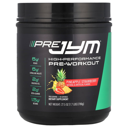 JYM Supplement Science, Pre JYM®, High-Performance Pre-Workout, Pineapple Strawberry, 1.7 lbs (780 g)