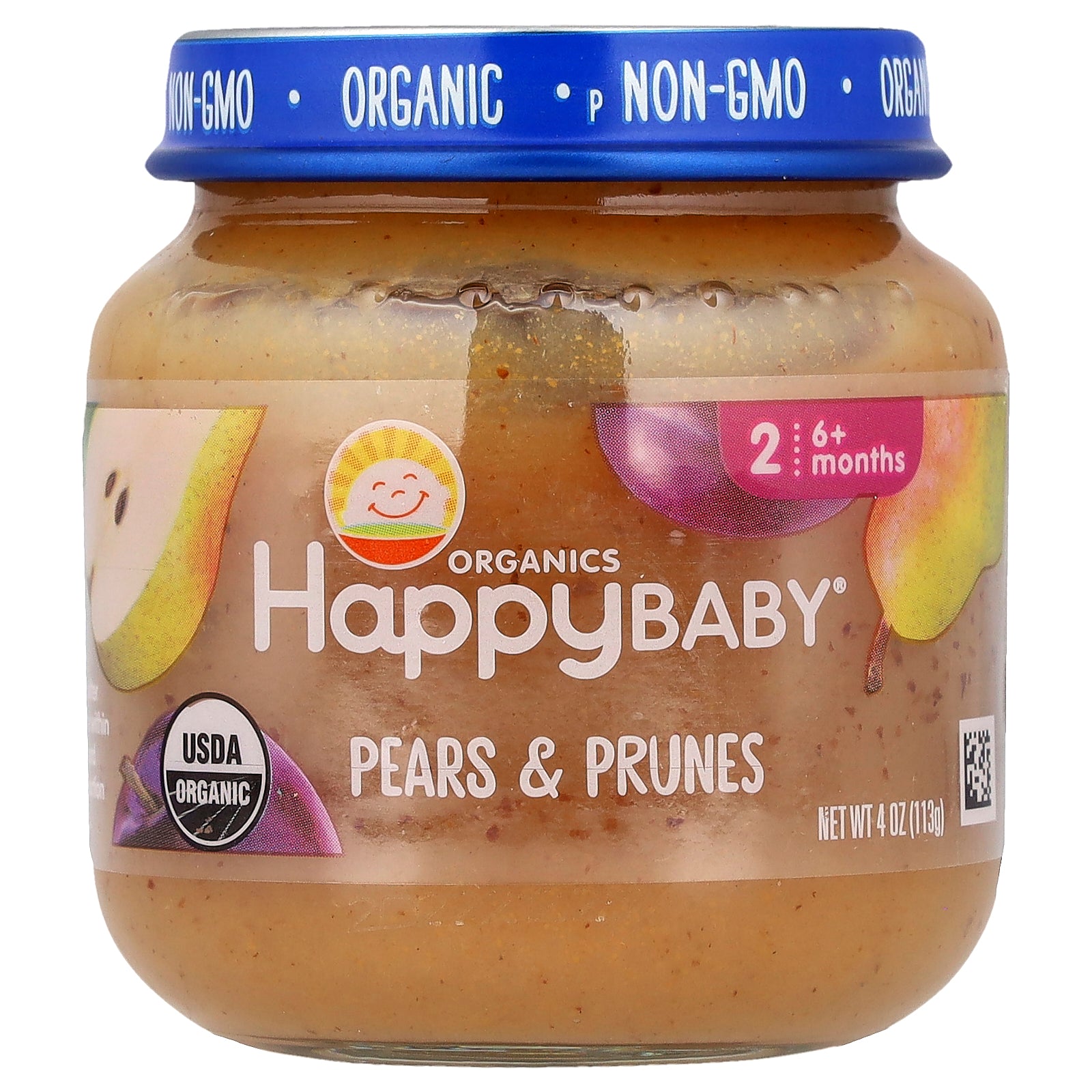 Happy Family Organics, Happy Baby®, Pears & Prunes, 6+ Months, 4 oz (113 g)