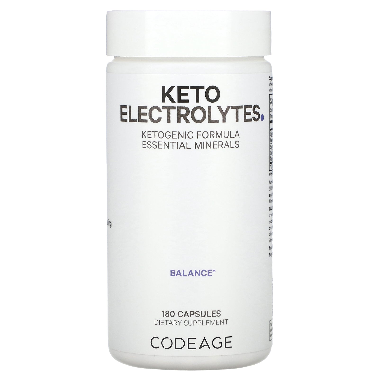 Codeage, Keto Electrolytes, Ketogenic Formula, 180 Capsules