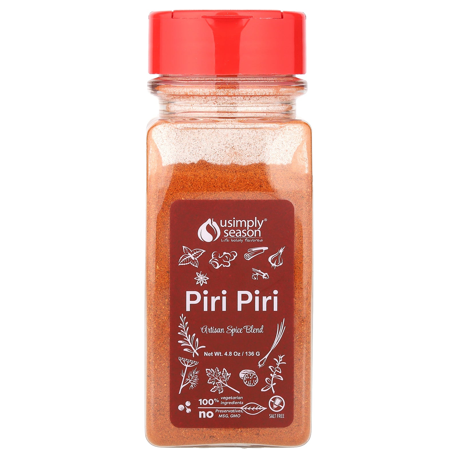 USimplySeason, Artisan Spice Blend, Piri Piri, 4.8 oz (136 g)