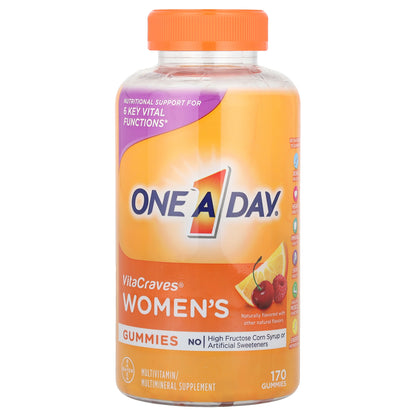 One-A-Day, Women's VitaCraves, Multivitamin/Multimineral Supplement, 170 Gummies